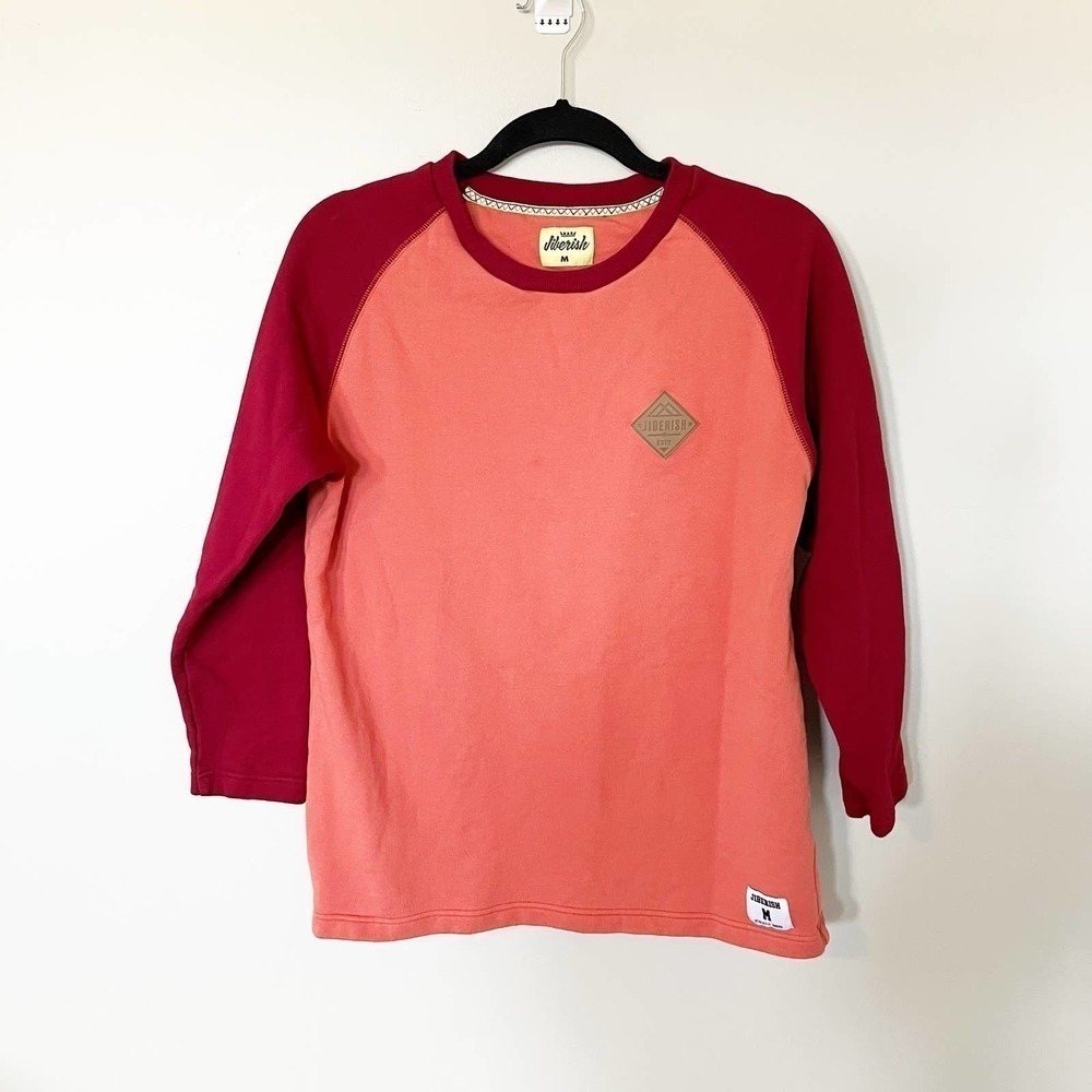 Jiberish raglan sleeve sweater two tone‎ “red” shirt size medium